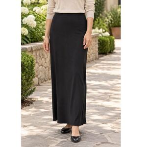 JM Collection Black Straight Maxi Skirt